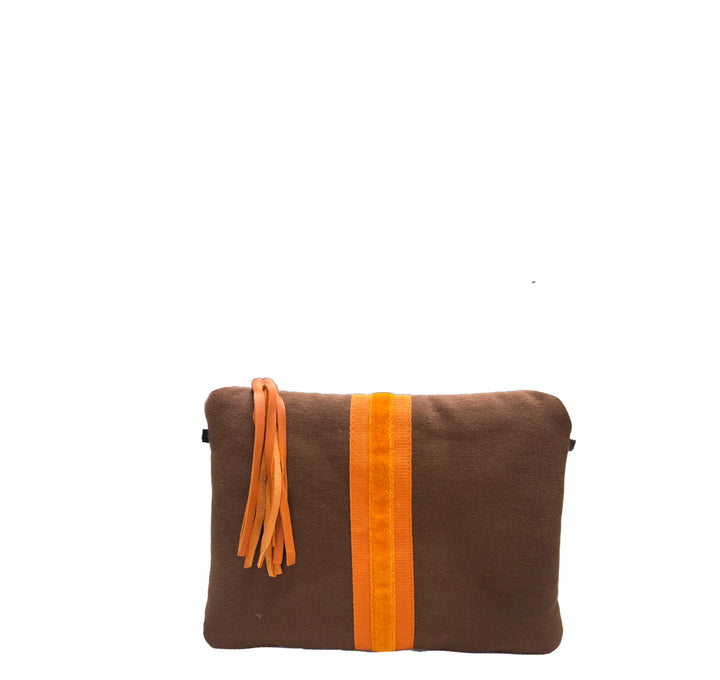 Clutch Bag Brown & Orange