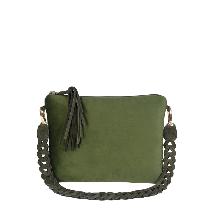 Clutch Bag VELVET Khaki