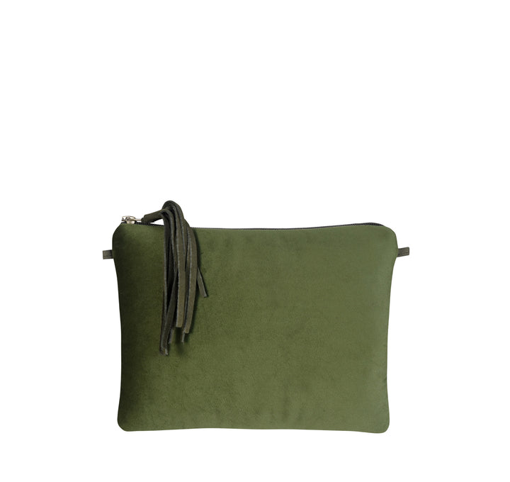 Clutch Bag VELVET Khaki