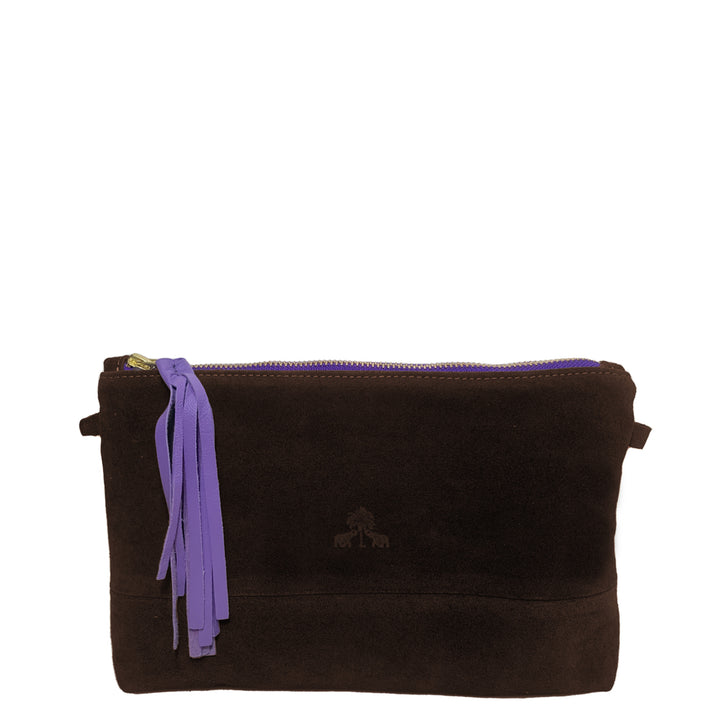 Clutch Bag CLARA - Brown & Lilac