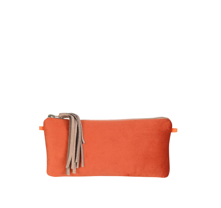 Clutch Bag klein VELVET Orange