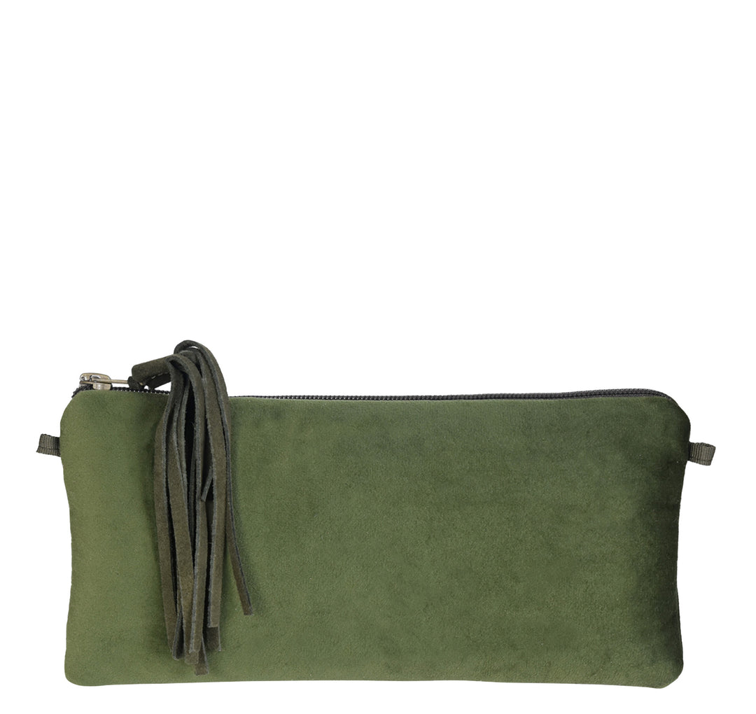 Clutch Bag klein VELVET Khaki