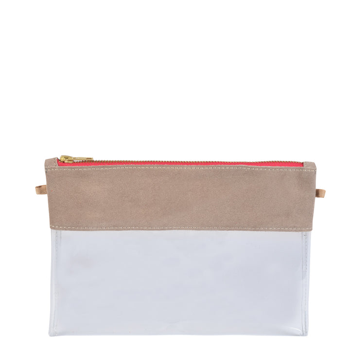 Traveller Clutch Cappuccino & Pink