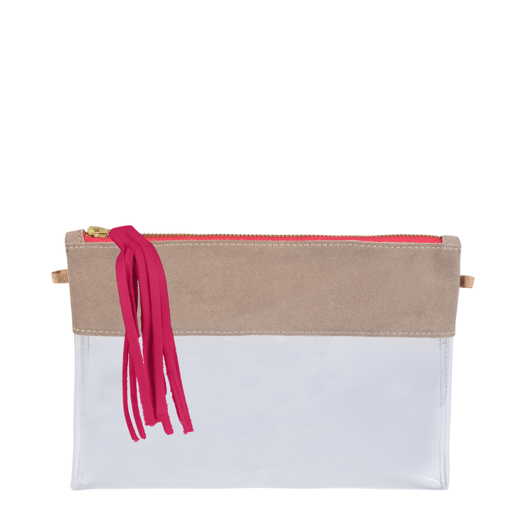 Traveller Clutch Cappuccino & Pink