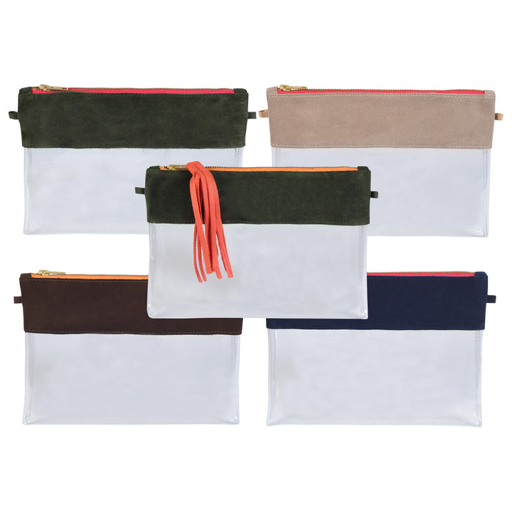 Traveller Clutch Khaki & Orange