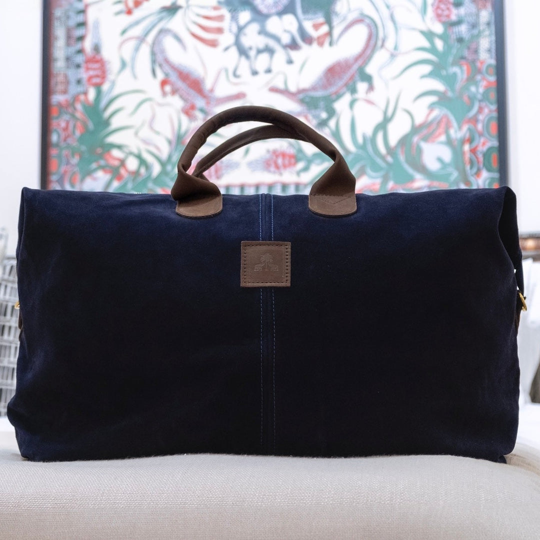 Leder Weekender ROBINSON Navy