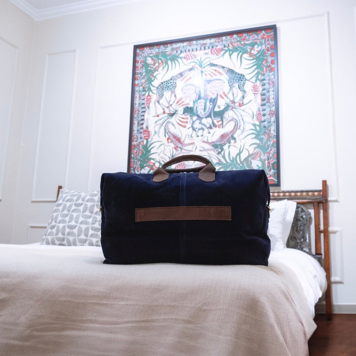 Leder Weekender ROBINSON Navy